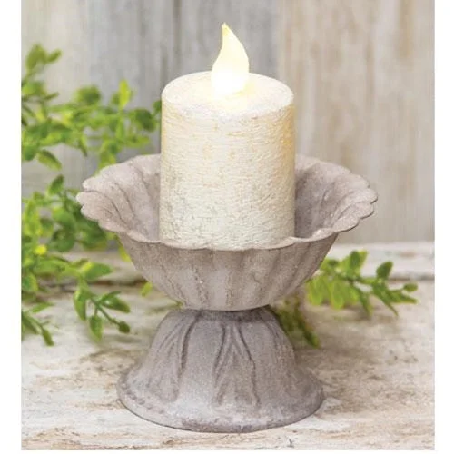 Bed skirts with a vintage - inspired patternDistressed Metal Petal Planter