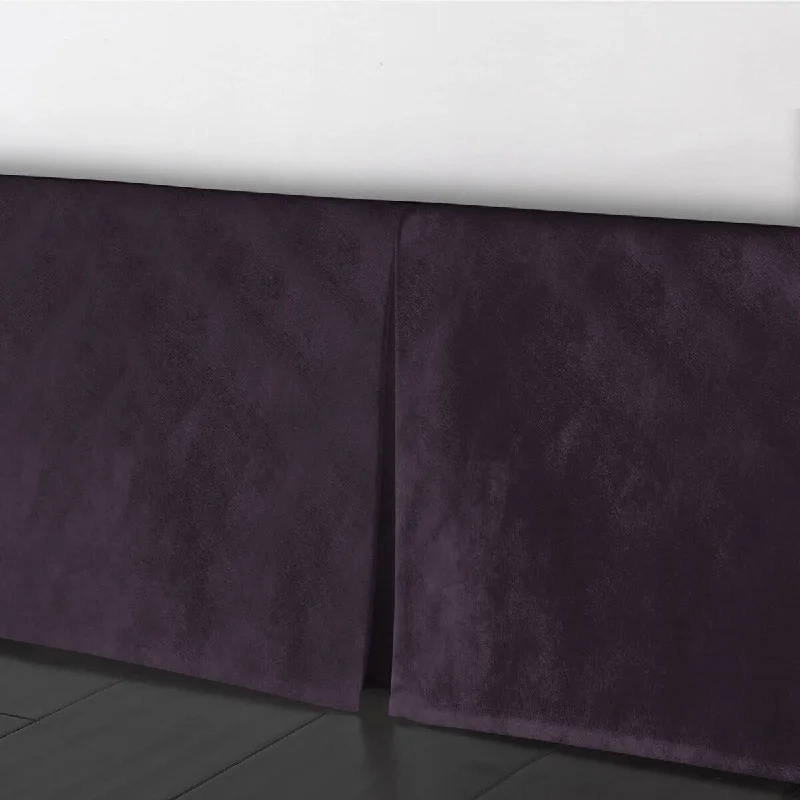Bed skirts with a tropical print for a vacation - inspired feel6ix Tailors Cascade Velvet Eggplant Bed Skirt 15" drop Bed skirts with a tropical print for a vacation - inspired feel6ix Tailors Cascade Velvet Eggplant Bed Skirt 15" drop