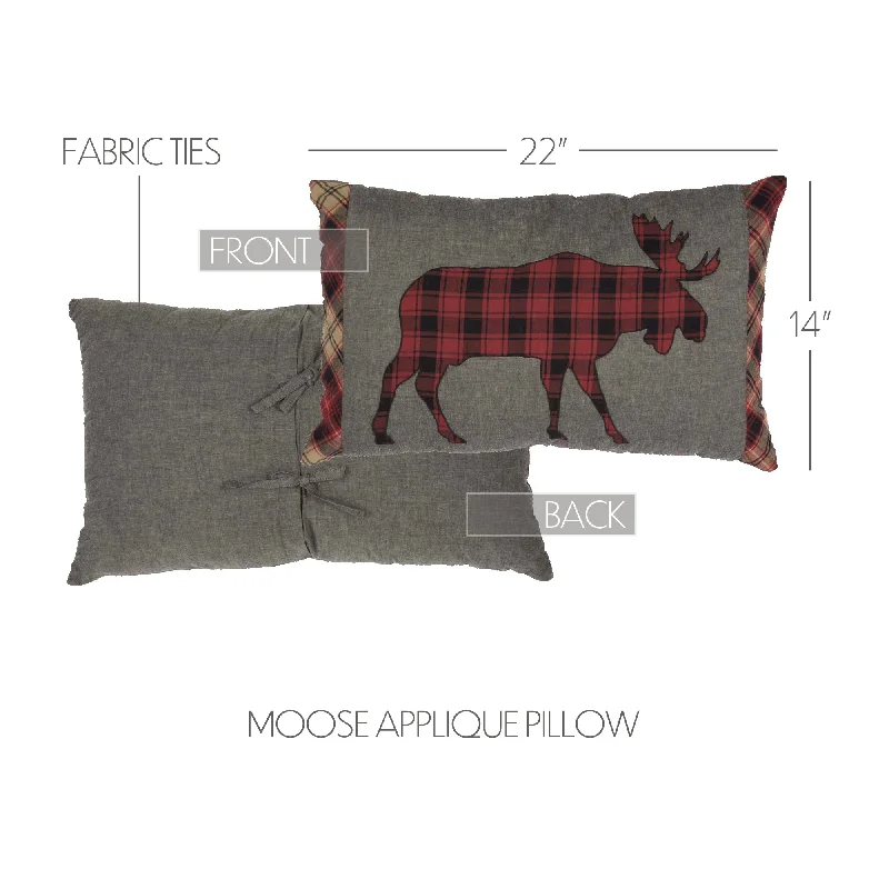 Bed skirts with a jacquard weave for a textured lookCumberland Moose Applique Pillow 14x22