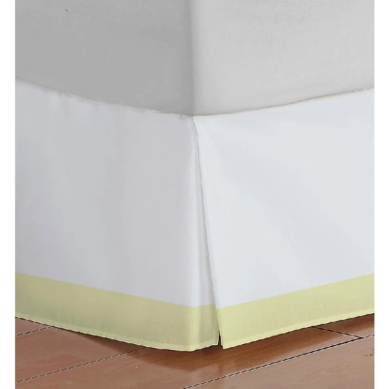 Twin - size bed skirts for a single bedOliver Gal Signature Collection White & Yellow Bedskirt Twin - size bed skirts for a single bedOliver Gal Signature Collection White & Yellow Bedskirt