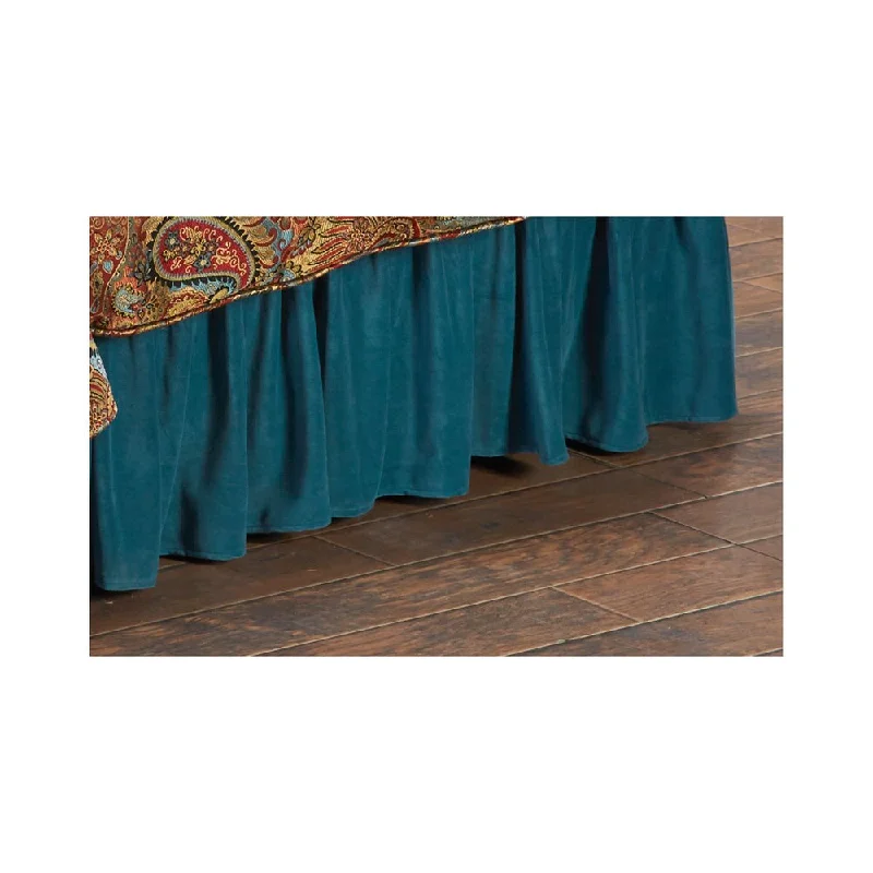 Full - size bed skirts with a gathered fabricHiend Accents Teal Bedskirt