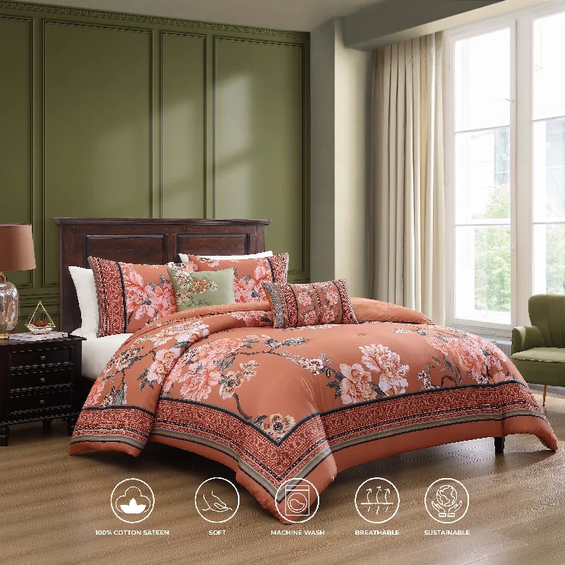 Down - filled comforters for supreme warmth and lightnessBebejan Rossana 5 Piece Reversible Comforter Set Down - filled comforters for supreme warmth and lightnessBebejan Rossana 5 Piece Reversible Comforter Set
