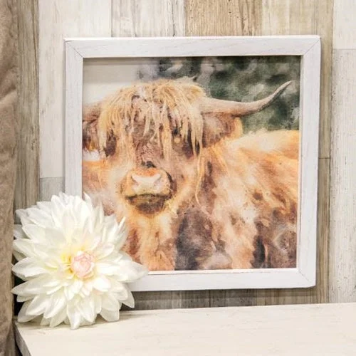 Bed skirts with a Christmas - themed patternShaggy Steer Framed Portrait
