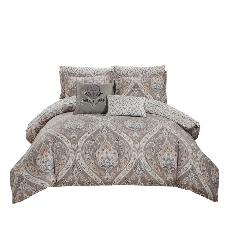 Bamboo - fiber - filled comforters with antibacterial and breathable qualitiesTisdale 9-Piece Damask Printed Comforter and Sheet Set Bamboo - fiber - filled comforters with antibacterial and breathable qualitiesTisdale 9-Piece Damask Printed Comforter and Sheet Set