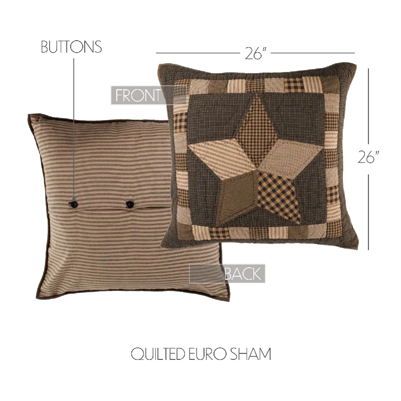 Bed skirts with a country - style patternFarmhouse Star Euro Sham Quilted 26x26