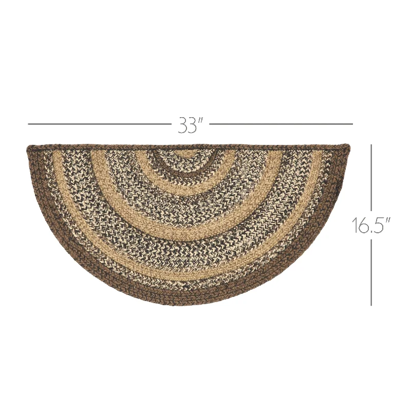 Bed skirts with a ruffled tiered designEspresso Jute Rug Half Circle w/ Pad 16.5x33