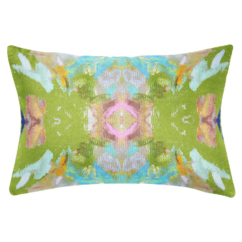 Travel Pillows for Long JourneysStained Glass Green 14x20 Pillow