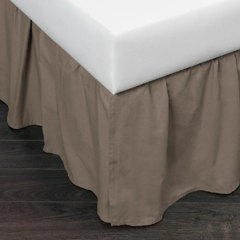 Bed skirts with a plaid pattern for a traditional styleMandie Charcoal Brown Gathered 3 Piece Tuck in Bed Skirt