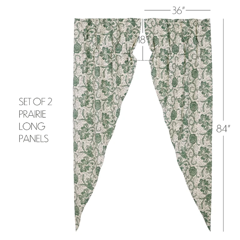 Bed skirts with a ruffled tiered designDorset Green Floral Prairie Long Panel Set of 2 84x36x18 Bed skirts with a ruffled tiered designDorset Green Floral Prairie Long Panel Set of 2 84x36x18
