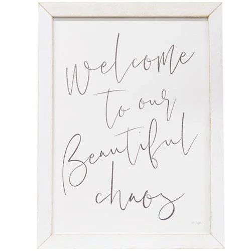 Bed skirts with a Christmas - themed patternWelcome To Our Beautiful Chaos Framed Print 19.5x25.5 Bed skirts with a Christmas - themed patternWelcome To Our Beautiful Chaos Framed Print 19.5x25.5