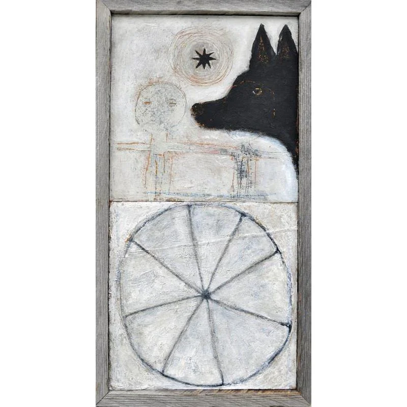 Wool - filled mattresses for natural insulation and moisture - wickingART PRINT - Dog and Wheel