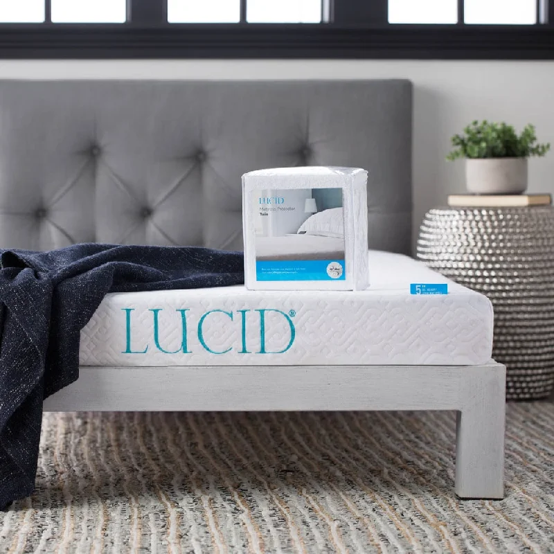Queen - size mattresses for couples and standard bedroomsLUCID Comfort Collection 5-inch Gel Memory Foam Mattress with Waterproof Protector Queen - size mattresses for couples and standard bedroomsLUCID Comfort Collection 5-inch Gel Memory Foam Mattress with Waterproof Protector