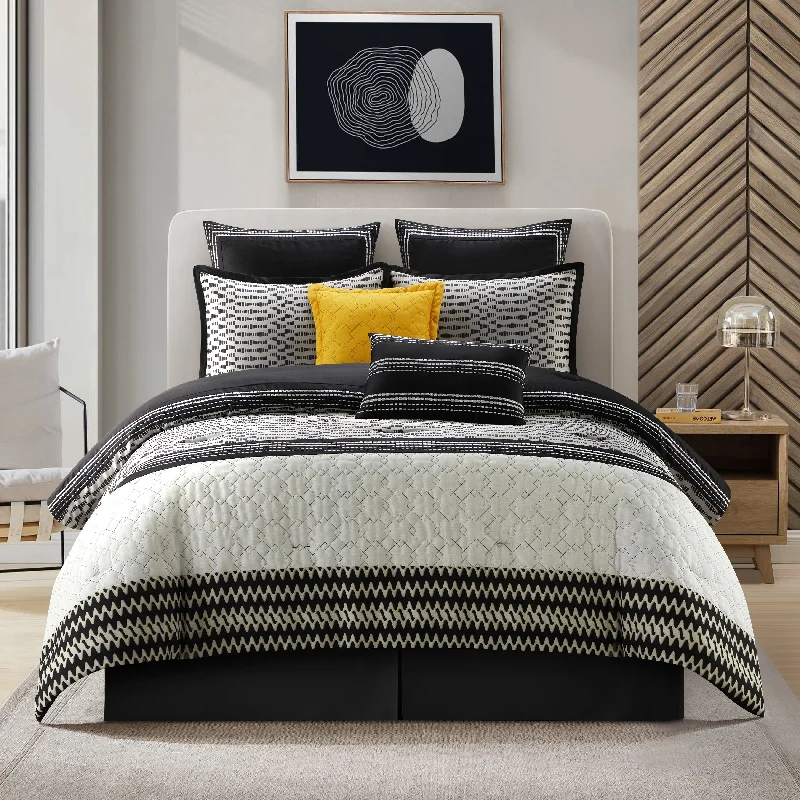 Wool - filled comforters with natural moisture - wicking and temperature - regulating featuresNanshing Keelin 8 Piece Modern & Contemporary Comforter Set Wool - filled comforters with natural moisture - wicking and temperature - regulating featuresNanshing Keelin 8 Piece Modern & Contemporary Comforter Set