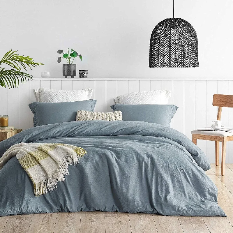 Latex - filled comforters with a bouncy texture and good supportNatural Loft Oversized Comforter Set - Smoke Blue