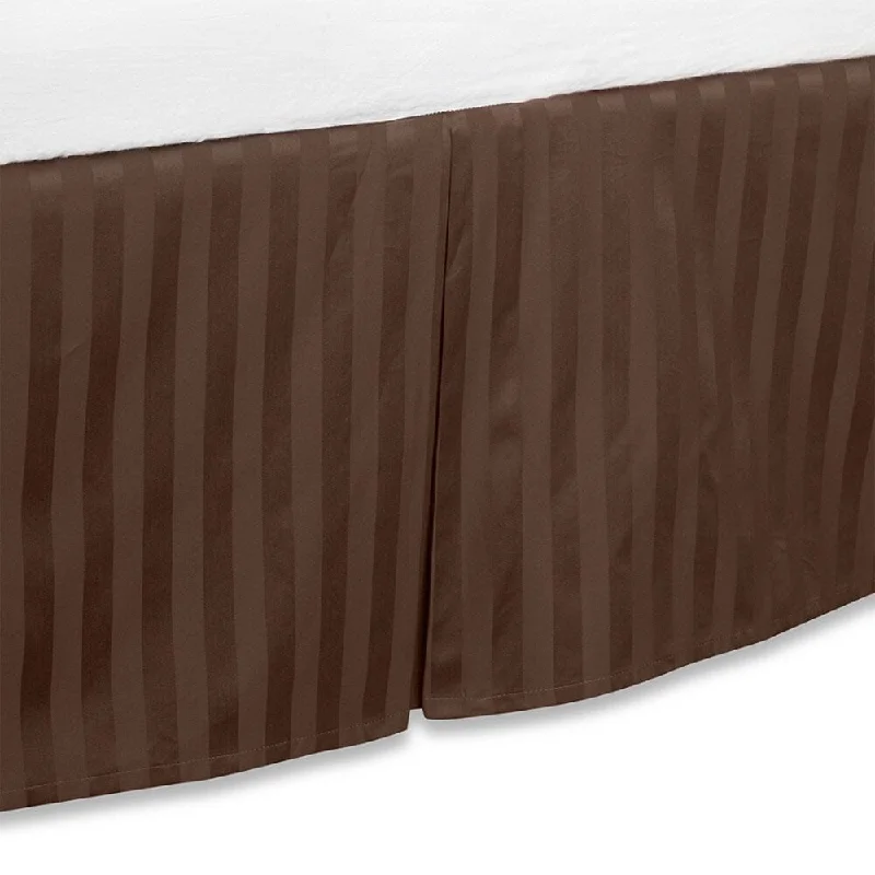 Bed skirts with a paisley print for an exotic feel100 Percent Cotton 500 Thread Count Damask Stripe 15-inch Drop Bed Skirt