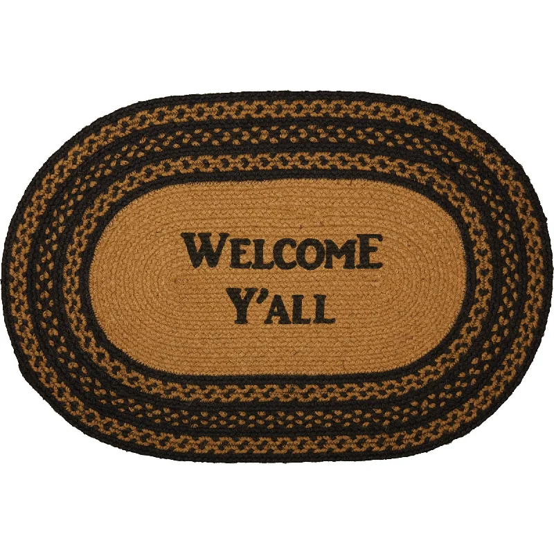 Bed skirts with a high - quality elastic waistbandFarmhouse Jute Rug Oval Stencil Welcome Y'all w/ Pad 20x30 Bed skirts with a high - quality elastic waistbandFarmhouse Jute Rug Oval Stencil Welcome Y'all w/ Pad 20x30