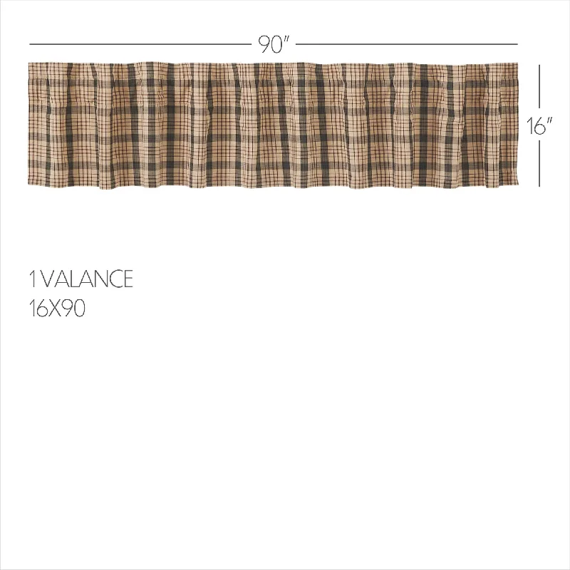 Bed skirts with a retro - style patternCider Mill Plaid Valance 16x90