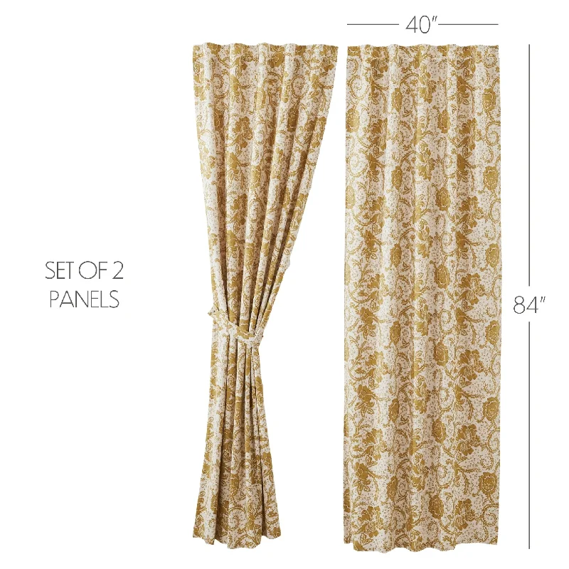 Bed skirts with a unicorn - themed print for kids' bedsDorset Gold Floral Panel Set of 2 84x40 Bed skirts with a unicorn - themed print for kids' bedsDorset Gold Floral Panel Set of 2 84x40