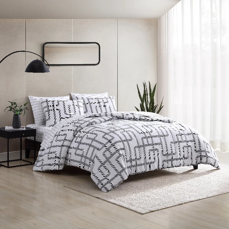 Synthetic - filled comforters like polyester for affordability and hypoallergenic propertiesCity Scene Mainline White Comforter Set