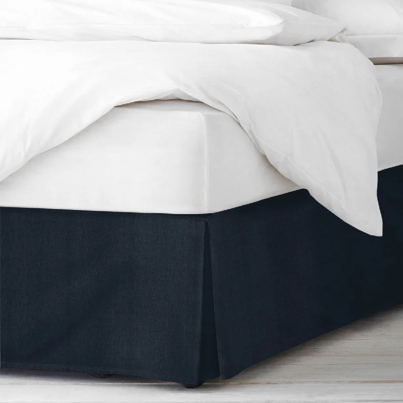Bed skirts with a geometric cut - out design6ix Tailors Elsie True Navy Bedskirt