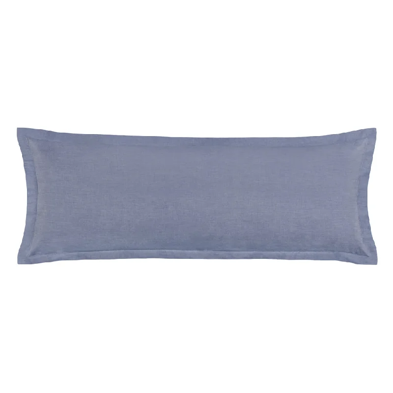 Round Pillows for Boho-Style InteriorsThe Blue Chambray Extra Long Lumbar Throw Pillow Round Pillows for Boho-Style InteriorsThe Blue Chambray Extra Long Lumbar Throw Pillow