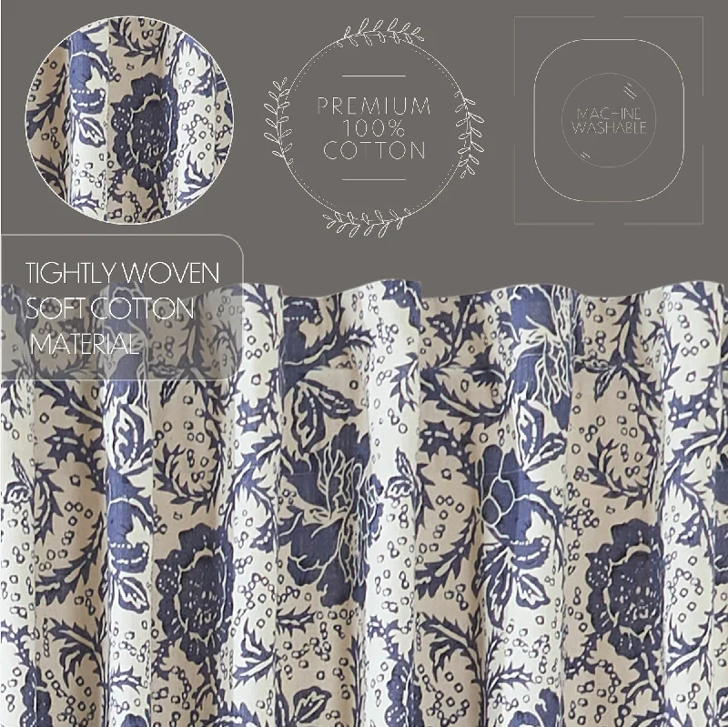 Bed skirts with a metallic thread for a touch of glamourDorset Navy Floral Panel Set of 2 96x50 Bed skirts with a metallic thread for a touch of glamourDorset Navy Floral Panel Set of 2 96x50