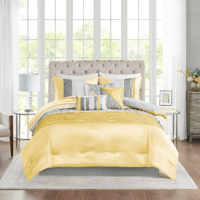 Microfiber - filled comforters that are lightweight and easy to care forCopper Grove Kiston Yellow 7-piece Comforter Set Microfiber - filled comforters that are lightweight and easy to care forCopper Grove Kiston Yellow 7-piece Comforter Set