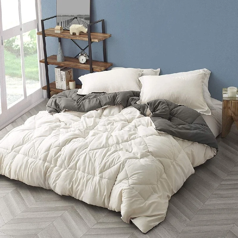 Goose down comforters known for their superior quality and insulationJet Stream/Pewter Reversible Oversized Comforter