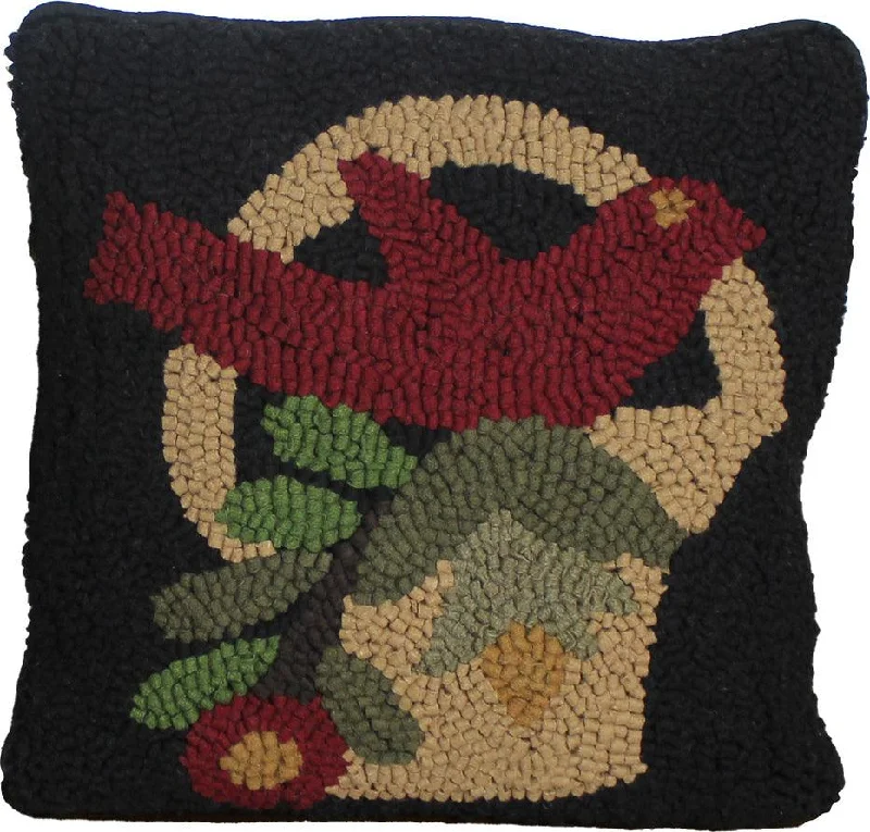 Down Alternative Pillows for Ethical ChoicesBird in Basket Black Pillow PLGP1012