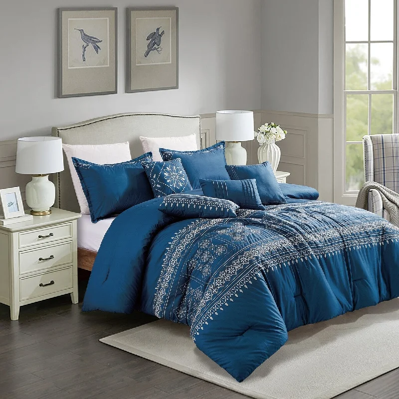 Down - filled comforters for supreme warmth and lightnessIndira Luxury 7 Piece Comforter set