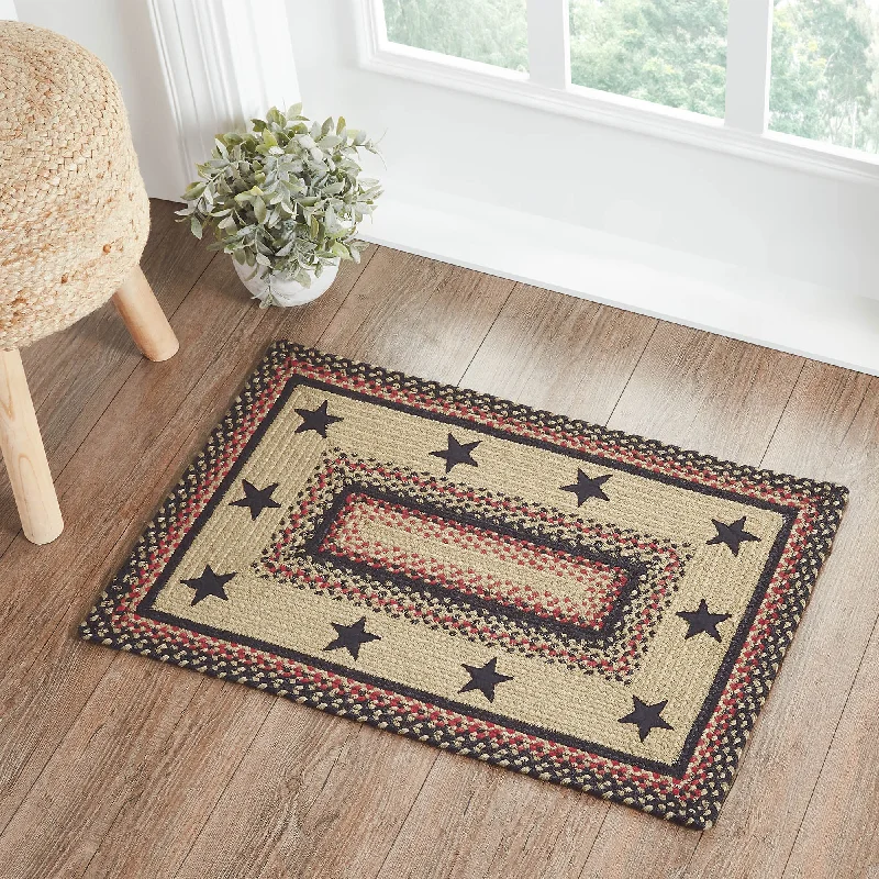 Bed skirts with a geometric print for a modern aestheticColonial Star Jute Rug Rect w/ Pad 20x30 Bed skirts with a geometric print for a modern aestheticColonial Star Jute Rug Rect w/ Pad 20x30