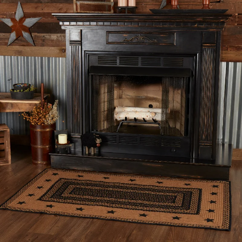 Twin - size bed skirts for a single bedFarmhouse Jute Rug Rect Stencil Stars Border w/ Pad 36x60 Twin - size bed skirts for a single bedFarmhouse Jute Rug Rect Stencil Stars Border w/ Pad 36x60