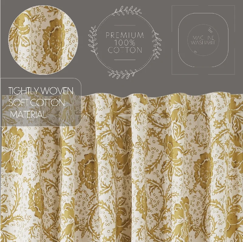 Floral - printed bed skirts for a feminine touchDorset Gold Floral Panel Set of 2 96x50 Floral - printed bed skirts for a feminine touchDorset Gold Floral Panel Set of 2 96x50
