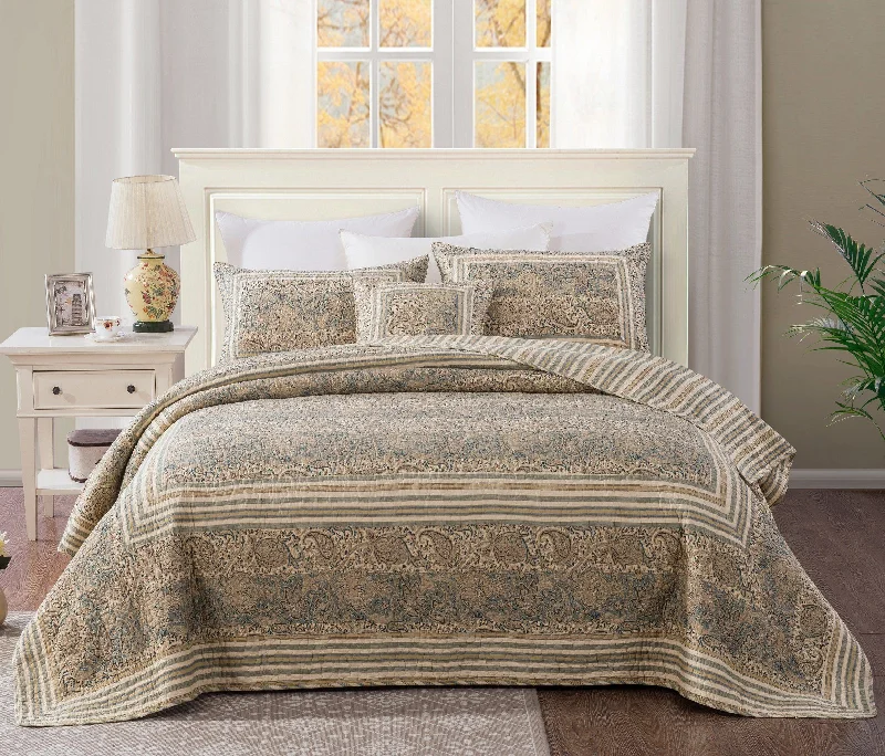 mid - century modern bedspreads with iconic shapes and colors for a stylish spaceDaDa Bedding Paisley Paradise Bohemian Olive Green Cotton Bedspread Set (DXJ101873) mid - century modern bedspreads with iconic shapes and colors for a stylish spaceDaDa Bedding Paisley Paradise Bohemian Olive Green Cotton Bedspread Set (DXJ101873)