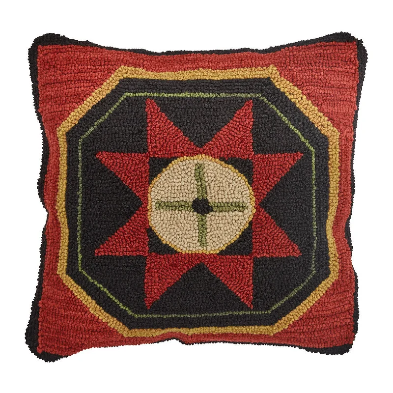 Round Pillows for Boho-Style InteriorsFolk Star Hooked 18" Pillow Set Polyester Insert - Park Designs Round Pillows for Boho-Style InteriorsFolk Star Hooked 18" Pillow Set Polyester Insert - Park Designs