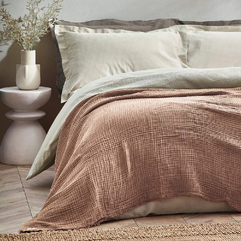 bohemian bedspreads with vibrant colors and patterns for an eclectic decorLark Muslin Cotton Oversized Throw Pink Clay bohemian bedspreads with vibrant colors and patterns for an eclectic decorLark Muslin Cotton Oversized Throw Pink Clay