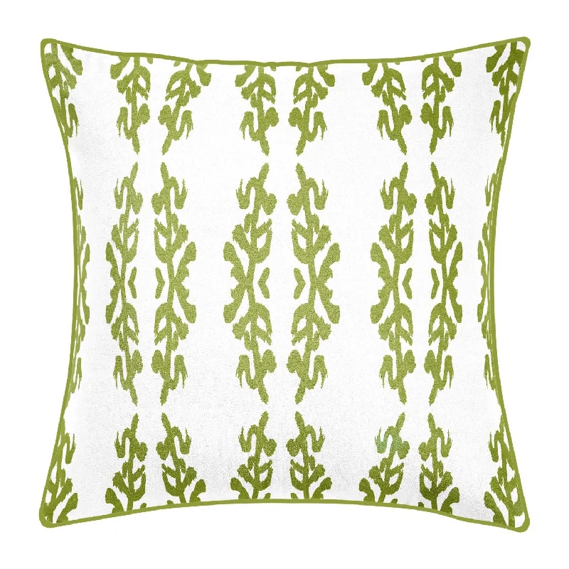 Cooling Pillows for Hot SleepersCoral Gardens Embroidered 22x22 Pillow, Green