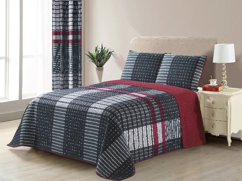 mid - century modern bedspreads with iconic shapes and colors for a stylish spacePlaid Printed Reversible Bedspread/Quilt Set mid - century modern bedspreads with iconic shapes and colors for a stylish spacePlaid Printed Reversible Bedspread/Quilt Set