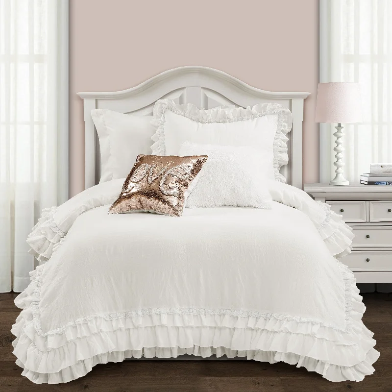 Duck down comforters with a softer feel and good warmth retentionSilver Orchid Gerard Shabby Chic Ruffle Lace Comforter Set Duck down comforters with a softer feel and good warmth retentionSilver Orchid Gerard Shabby Chic Ruffle Lace Comforter Set
