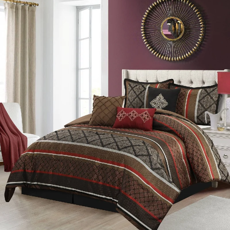 Synthetic - filled comforters like polyester for affordability and hypoallergenic propertiesNanshing Jensen 7 Piece Jacquard Geometric Comforter Set Synthetic - filled comforters like polyester for affordability and hypoallergenic propertiesNanshing Jensen 7 Piece Jacquard Geometric Comforter Set