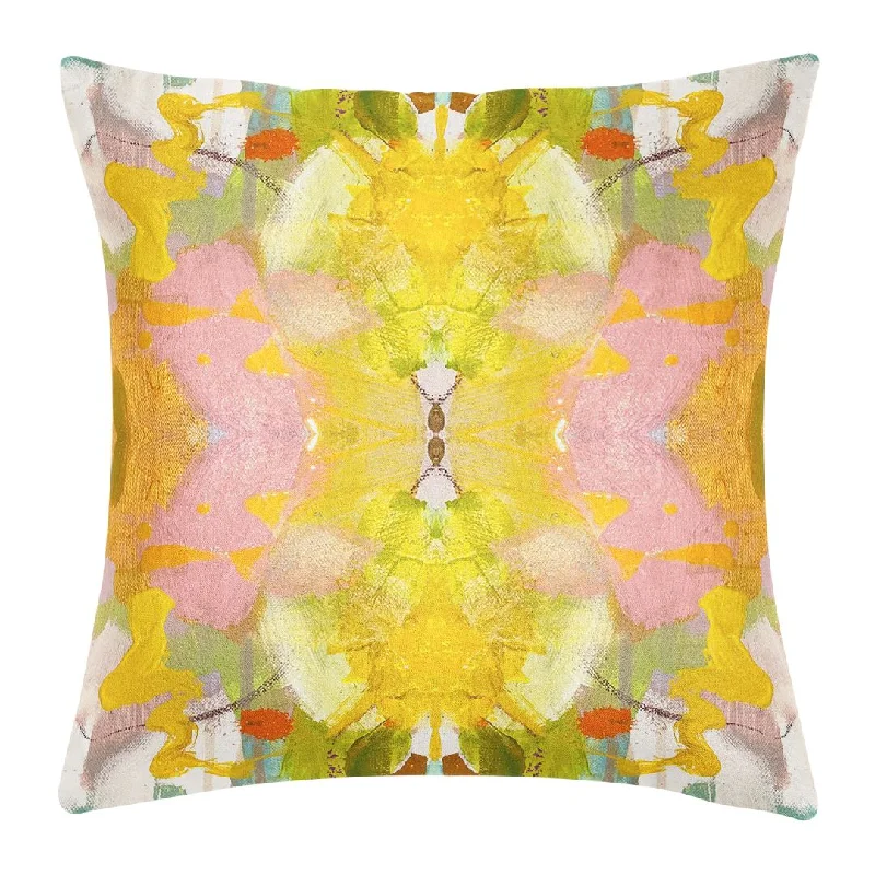 Cotton Pillows for Natural ComfortJardin Yellow 22x22 Pillow
