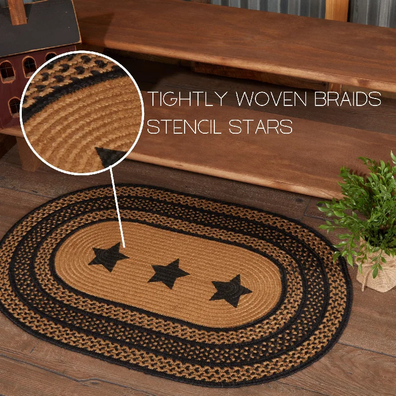 Bed skirts with a retro - style patternFarmhouse Jute Rug Oval Stencil Stars w/ Pad 24x36 Bed skirts with a retro - style patternFarmhouse Jute Rug Oval Stencil Stars w/ Pad 24x36