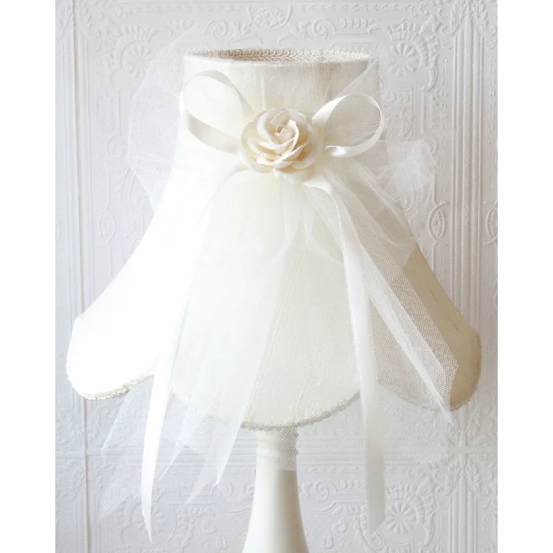 King - size mattresses for spacious master bedroomsCream Dupioni Silk Lamp Shade with Tulle Bow