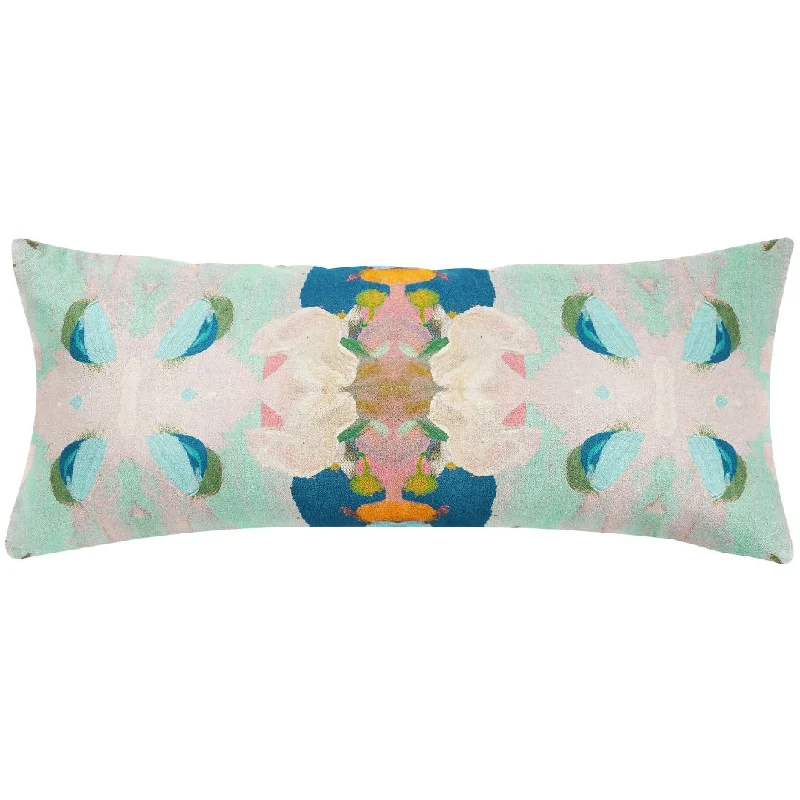 Cotton Pillows for Natural ComfortMonet’s Garden Navy 14x36 Pillow