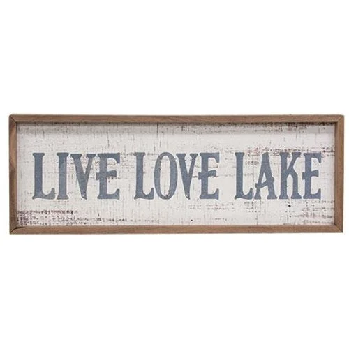 Bed skirts with a bohemian - inspired patternLive Love Lake Framed Print