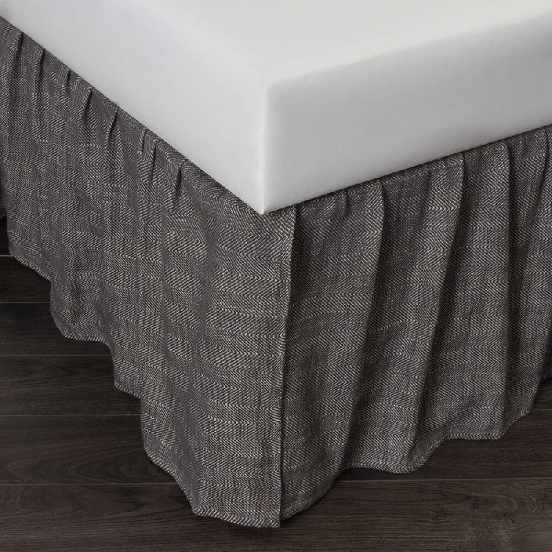 Bed skirts with a herringbone pattern for a sophisticated lookCottage Home Lucas Charcoal Cotton 78 x 80 Tuck in 3 Piece Bed Skirt Bed skirts with a herringbone pattern for a sophisticated lookCottage Home Lucas Charcoal Cotton 78 x 80 Tuck in 3 Piece Bed Skirt