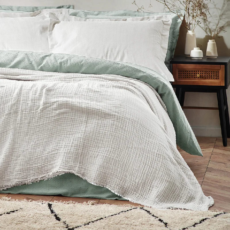 art deco bedspreads with geometric patterns for a retro - inspired bedroomLark Muslin Cotton Oversized Throw White art deco bedspreads with geometric patterns for a retro - inspired bedroomLark Muslin Cotton Oversized Throw White
