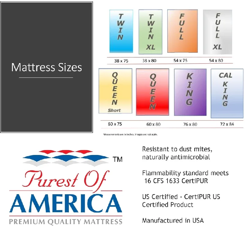 Natural latex and organic cotton blend mattressesPurest of America® Infinity 11" Queen Short Mattress Natural latex and organic cotton blend mattressesPurest of America® Infinity 11" Queen Short Mattress