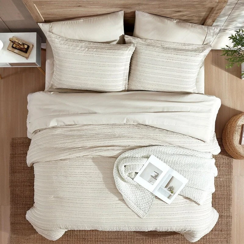 King - size comforters to fit large king - sized beds perfectly7 Pieces Boho Tufted Shabby Chic Comforter Set