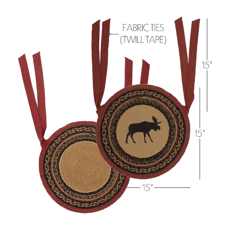 Bed skirts with a metallic thread for a touch of glamourCumberland Moose Applique Jute Chair Pad 15 inch Diameter Set of 6 Bed skirts with a metallic thread for a touch of glamourCumberland Moose Applique Jute Chair Pad 15 inch Diameter Set of 6